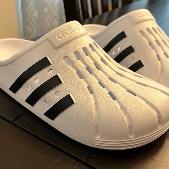 Adidas Adilette Clog Superstar sandals shoes new white black FY8970 Women’s 10 - Picture 4 of 12